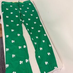 Loudmouth Golf Shamrock Clover Pants 32x32 Green Embroidered